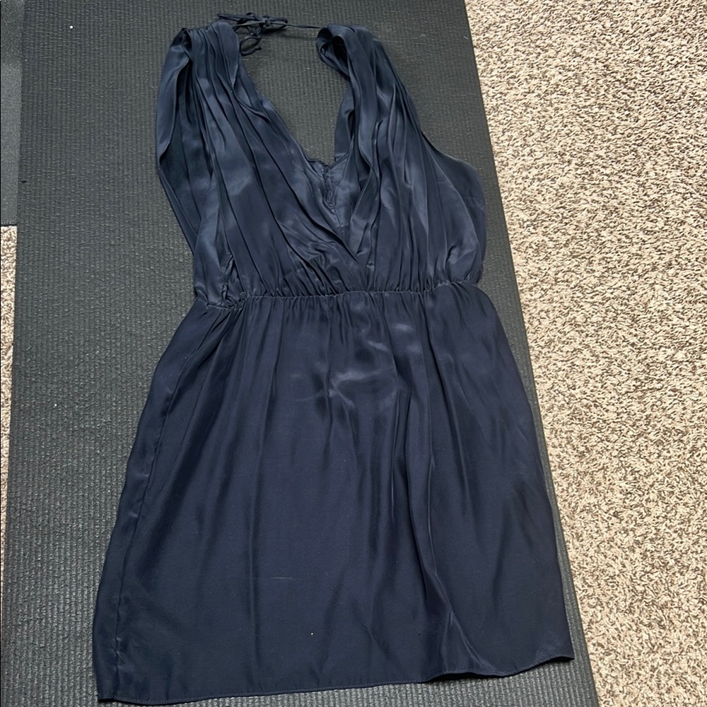 Amanda Uprichard Navy Satin Dress